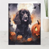 Halloween Cocker Spaniel mit Pumpkins Karte (Vorderseite)