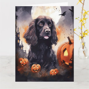Halloween Cocker Spaniel mit Pumpkins Karte