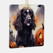 Halloween Cocker Spaniel mit Pumpkins Keramikornament (Rechts)