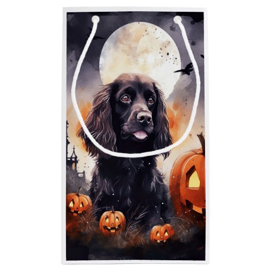 Halloween Cocker Spaniel mit Pumpkins Kleine Geschenktüte (Rückseite)