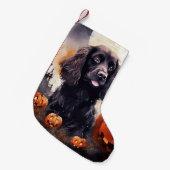 Halloween Cocker Spaniel mit Pumpkins Kleiner Weihnachtsstrumpf (Vorderansicht (hängend))