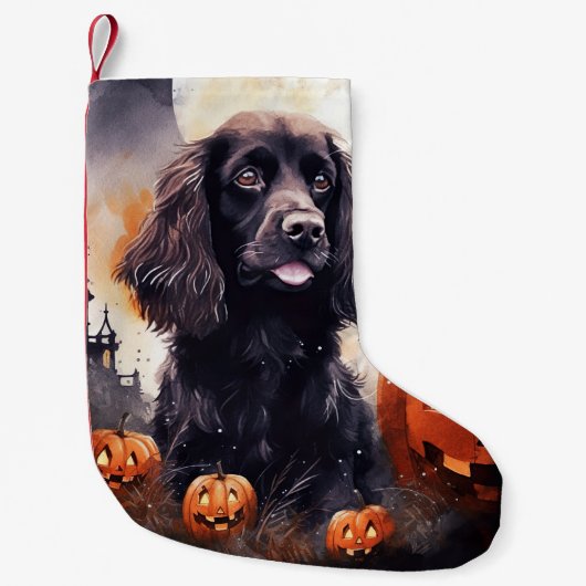 Halloween Cocker Spaniel mit Pumpkins Kleiner Weihnachtsstrumpf (Vorderseite)