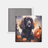 Halloween Cocker Spaniel mit Pumpkins Magnet (Vorderseite/Rückseite)