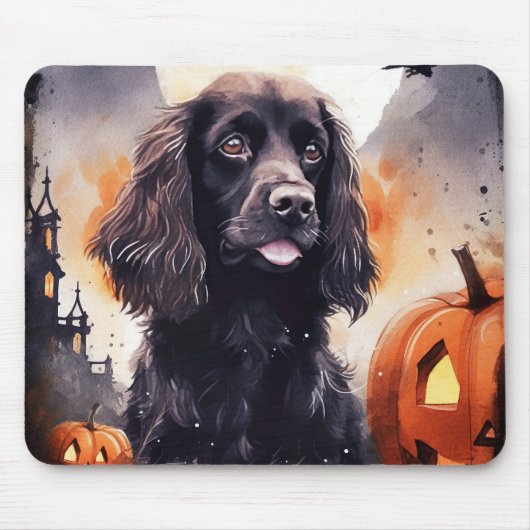 Halloween Cocker Spaniel mit Pumpkins Mousepad (Vorne)