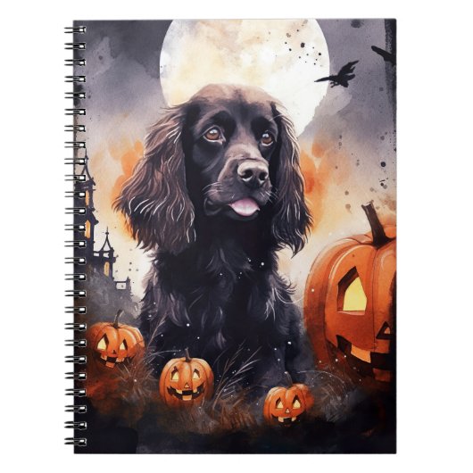 Halloween Cocker Spaniel mit Pumpkins Notizblock (Vorderseite)