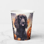 Halloween Cocker Spaniel mit Pumpkins Pappbecher (Rückseite)
