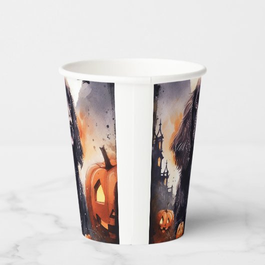 Halloween Cocker Spaniel mit Pumpkins Pappbecher (Rechts)