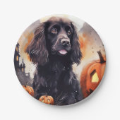 Halloween Cocker Spaniel mit Pumpkins Pappteller (Vorderseite)