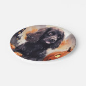 Halloween Cocker Spaniel mit Pumpkins Pappteller (Schrägansicht)