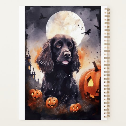 Halloween Cocker Spaniel mit Pumpkins Planer (Rückseite)