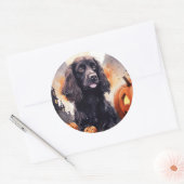 Halloween Cocker Spaniel mit Pumpkins Runder Aufkleber (Umschlag)