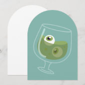 halloween cocktail Augenbrauen spukhafte Augen Einladung (Vorne/Hinten)