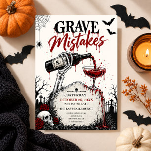 Halloween Cocktail Blüten RIP Grab Gothic Party Einladung