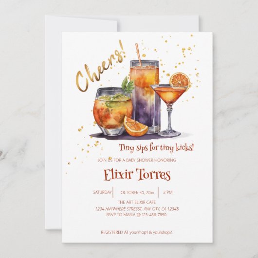 Halloween Cocktail Drinks Kinderdusche Einladung (Vorderseite)