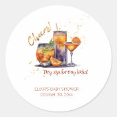 Halloween Cocktail Drinks Kinderdusche Runder Aufkleber (Vorderseite)
