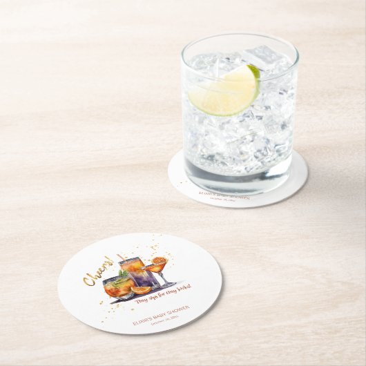 Halloween Cocktail Drinks Kinderdusche Runder Pappuntersetzer (Vor Ort)