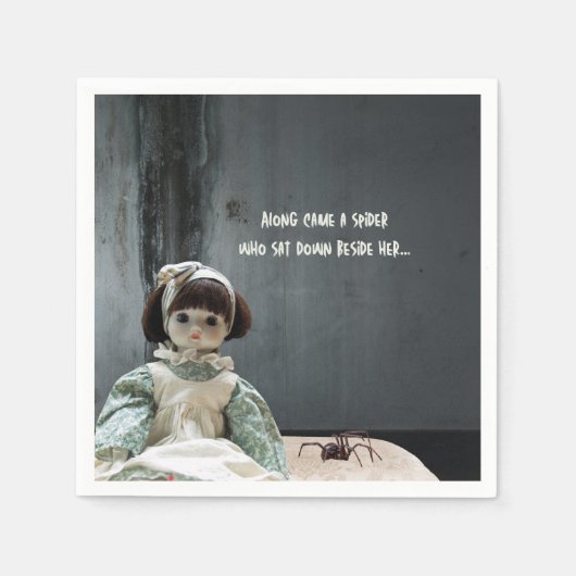 Halloween Cocktail Napkins, gruselige Miss Muffet Serviette (Vorderseite)
