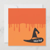 Halloween Cocktail Night Party Modern Black Hat Einladung (Rückseite)