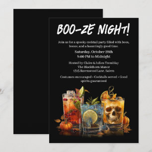 Halloween Cocktail Party   Booze Night Einladung