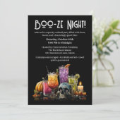 Halloween Cocktail Party | Booze Night Einladung (Stehend Vorderseite)