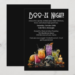 Halloween Cocktail Party   Booze Night Einladung