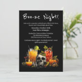 Halloween Cocktail Party | Booze Night Einladung (Stehend Vorderseite)