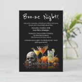 Halloween Cocktail Party | Booze Night Einladung (Stehend Vorderseite)