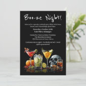 Halloween Cocktail Party | Booze Night Einladung (Stehend Vorderseite)