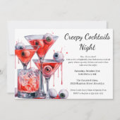 Halloween Cocktail Party | Creepy Eyeball Drink Einladung (Vorderseite)