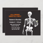 Halloween-Cocktail-Party Einladung (Vorne/Hinten)