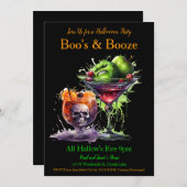 Halloween Cocktail Party Einladung (Vorne/Hinten)