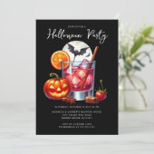 Halloween-Cocktail-Party Einladung (Stehend Vorderseite)