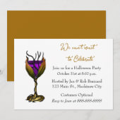 Halloween-Cocktail-Party Einladung (Vorne/Hinten)