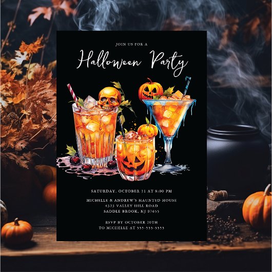 Halloween-Cocktail-Party Einladung