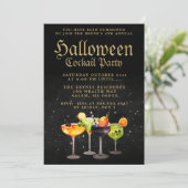 Halloween Cocktail Party Einladung (Stehend Vorderseite)