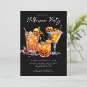 Halloween-Cocktail-Party Einladung (Stehend Vorderseite)