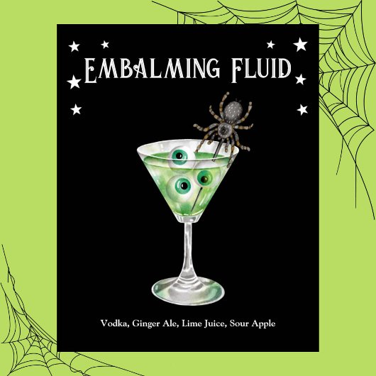 Halloween Cocktail Party Eyeball Martini Rezept Poster