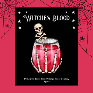 Halloween Cocktail Party Hexen Blumenrezept Poster