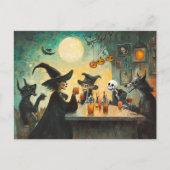 Halloween Cocktail Party Hexen Werewolf Postkarte (Vorderseite)