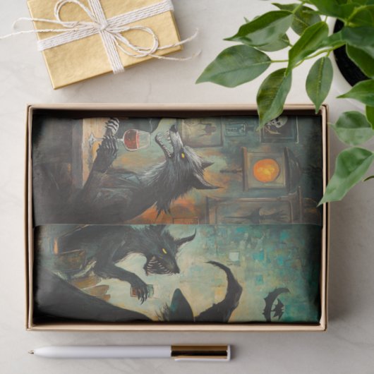 Halloween Cocktail Party Hexen Werewolf Seidenpapier (Geschenk)