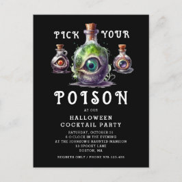 Halloween Cocktail Party Pick Your Poison Einladungspostkarte