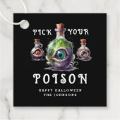 Halloween Cocktail Party Pick Your Poison Geschenkanhänger (Vorderseite)
