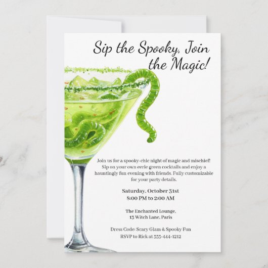 Halloween Cocktail Party | Potion Magique Einladung (Vorderseite)