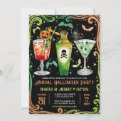 Halloween Cocktail Party Pumpkin + Tränen Einladung (Vorderseite)