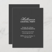 Halloween Cocktail Party Script Schriftart Schwarz Einladung (Vorne/Hinten)