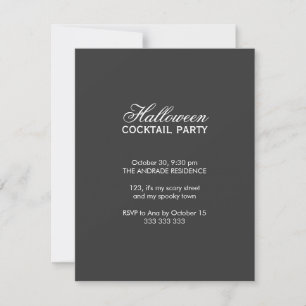 Halloween Cocktail Party Script Schriftart Schwarz Einladung