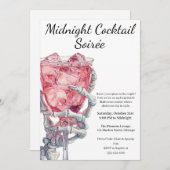 Halloween Cocktail Party | Skeleton Hand Einladung (Vorne/Hinten)