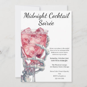 Halloween Cocktail Party   Skeleton Hand Einladung