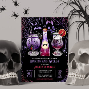 Halloween Cocktail Party Spirits und Zauber Hexe Einladung