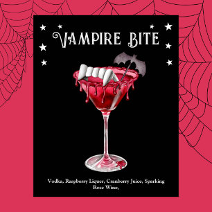 Halloween Cocktail Party Vampire Martini Rezept Poster